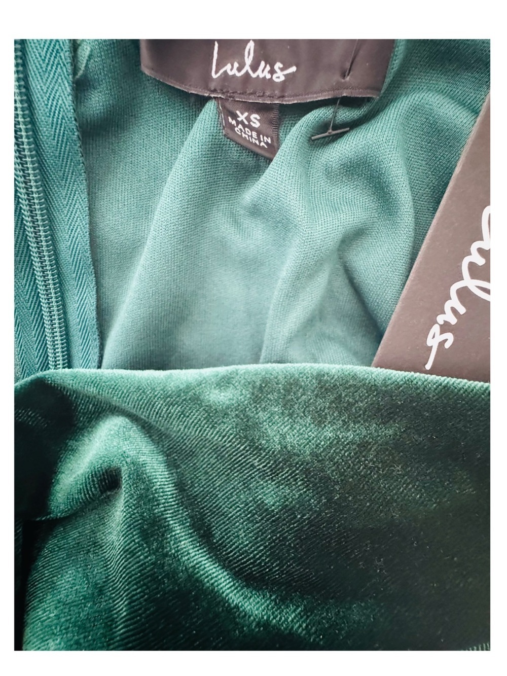 Lulu's Emerald Velvet Mini Dress - Picture 3 of 4